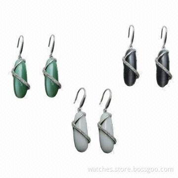 2014 Fashion Silver Stone Earring, OEM/ODM Orders Welcomed, Jewelry for Women